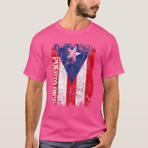 Camiseta PUERTO RICO Bandera Vintage Blanco Gris Heather PU