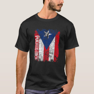 Camiseta PUERTO RICO Bandera Vintage RIC PÚERTO Blanco Azul