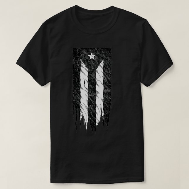 Camiseta Puerto Rico Black Flag Premium  (Diseño del anverso)