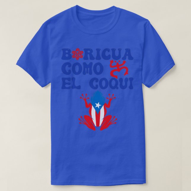 Camiseta Puerto Rico Boricua Coqui Frog Salsero Taino (Diseño del anverso)
