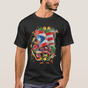 Camiseta Puerto Rico Boricua Coqui Frog Taino Sun Puerto Ri