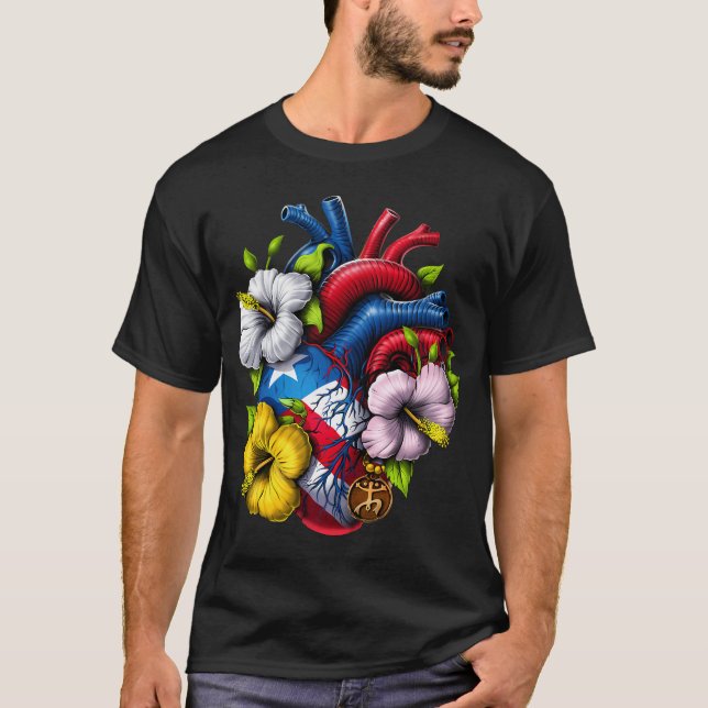 Camiseta Puerto Rico Boricua Corazón (Anverso)