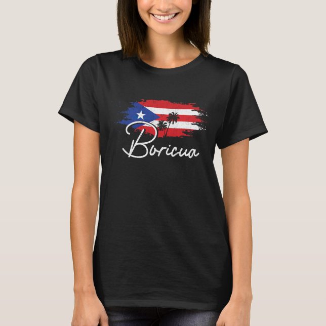 Camiseta Puerto Rico Boricua Orgullo de Bandera Puertorriqu (Anverso)