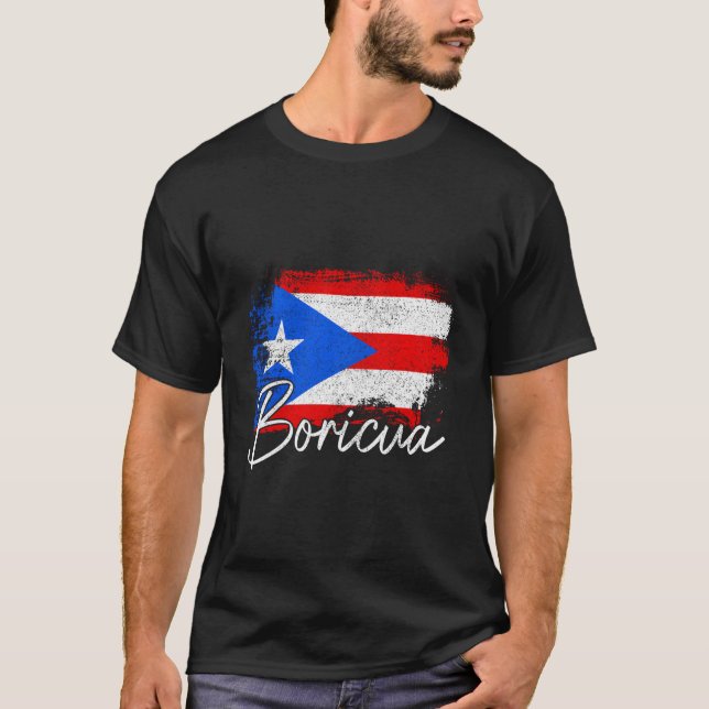 Camiseta Puerto Rico Boricua Orgullo de Bandera Puertorriqu (Anverso)