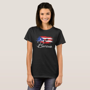 Camiseta Puerto Rico Boricua Orgullo de Bandera Puertorriqu