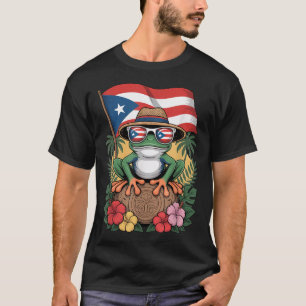 Camiseta Puerto Rico Boricua Rana Coqui Sol Taino Puerto Ri