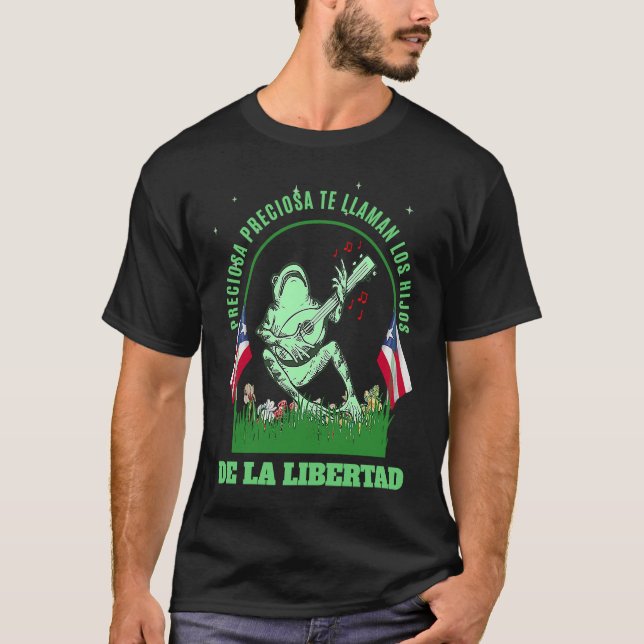Camiseta Puerto Rico Borinquen Coqui por Puerto Rico (Anverso)