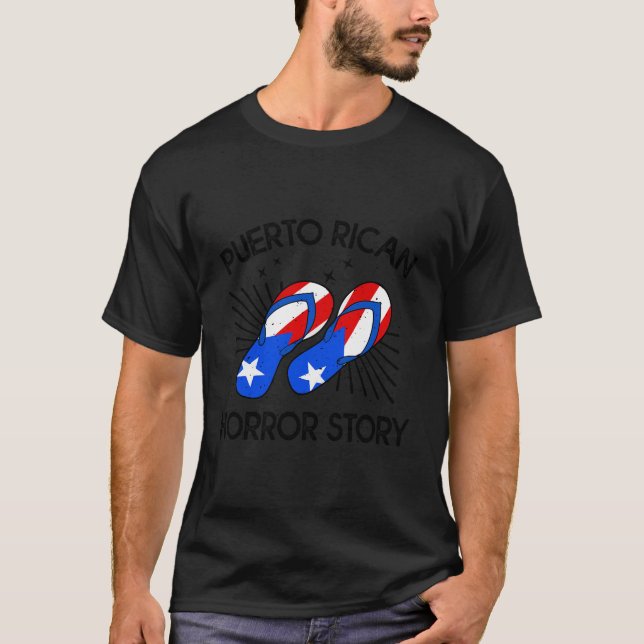 Camiseta Puerto Rico chancla Chiste español puertorriqueño (Anverso)