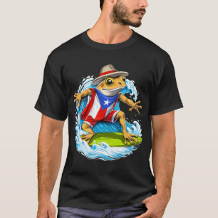 Camiseta Puerto Rico Coqui Rana Surfing