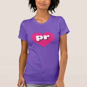 Camiseta Puerto Rico: corazón rosado caliente - Amo la pr