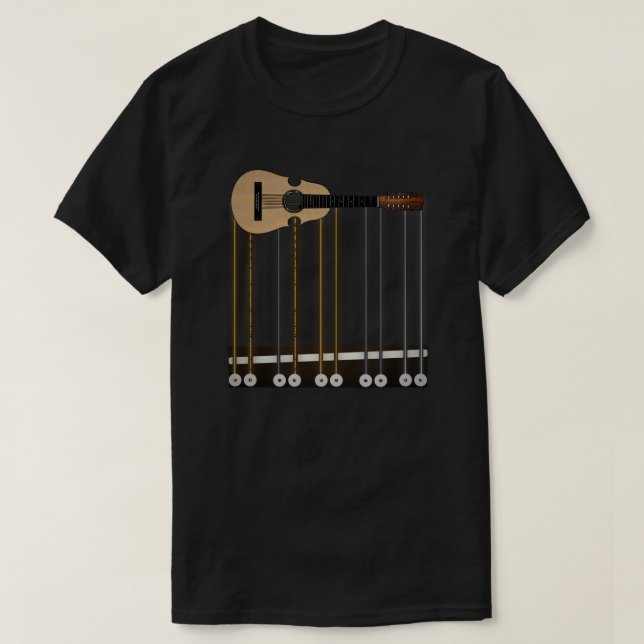 Camiseta Puerto Rico Cuatro Guitarra T-Shirt (Diseño del anverso)
