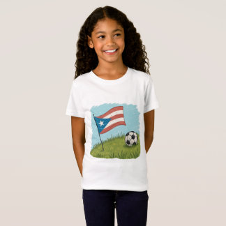 Camiseta Puerto Rico flag and soccer ball