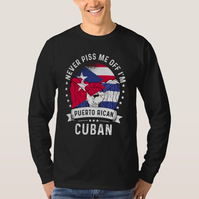 Camiseta Puerto Rico Flag Cuba Grown Humor Pride (Anverso)