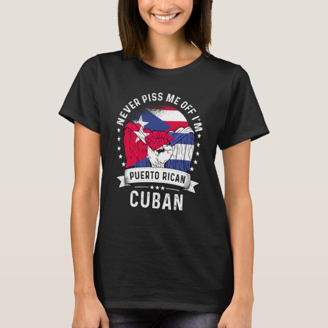 Camiseta Puerto Rico Flag Cuba Grown Humor Pride (Anverso)
