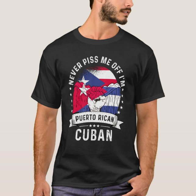 Camiseta Puerto Rico Flag Cuba Grown Humor Pride (Anverso)
