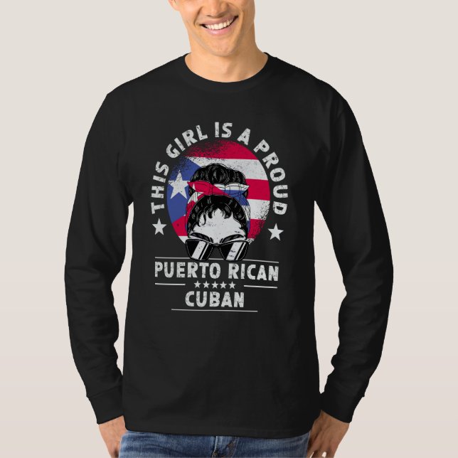 Camiseta Puerto Rico Flag Cuba Grown Women Girl Pride (Anverso)