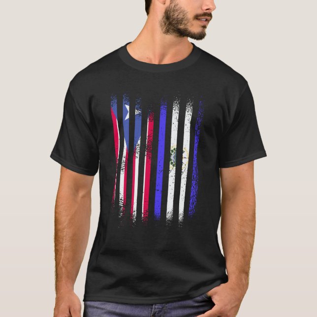 Camiseta Puerto Rico Flag El Salvador Grown Country Flags S (Anverso)