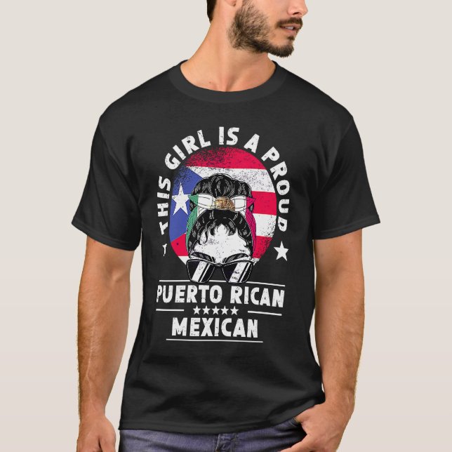 Camiseta Puerto Rico Flag Mexico Grown Women Girl Pride (Anverso)