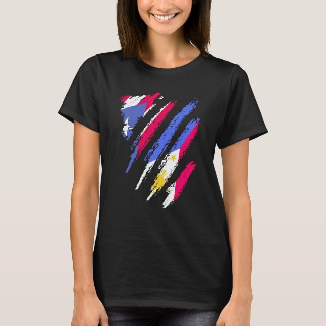 Camiseta Puerto Rico Flag Philippines Grown Patriot Country (Anverso)