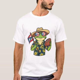 Camiseta Puerto Rico Football Coquí Frog Boricua Pride