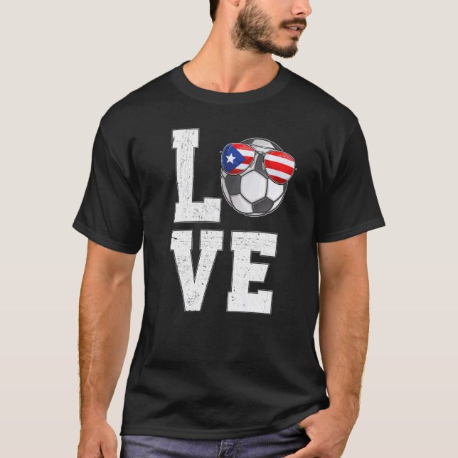 Camiseta Puerto Rico Fútbol Ama Bandera de Ventilador Puert (Anverso)