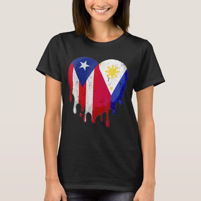 Camiseta Puerto Rico Grecia Bandera Ciudadano de Corazón Cr (Anverso)