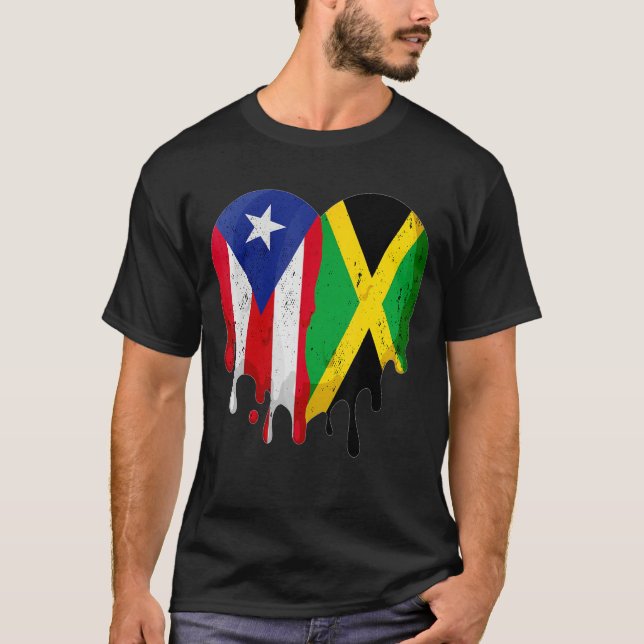 Camiseta Puerto Rico Japan Flag Heart Citizen Grown Patriot (Anverso)