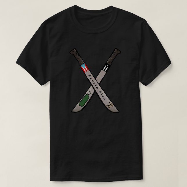 Camiseta Puerto Rico Machete Flag Map Coqui Taino T-Shirt (Diseño del anverso)