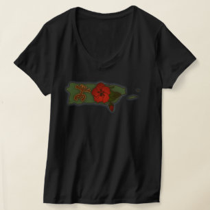 Camiseta Puerto Rico Map Boricua Coqui Taino Flower T-Shirt