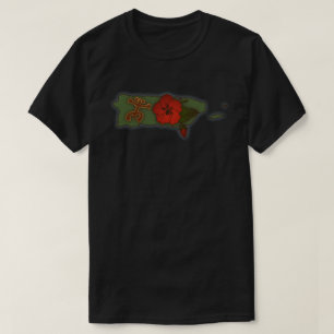 Camiseta Puerto Rico Map Boricua Coqui Taino Flower T-Shirt