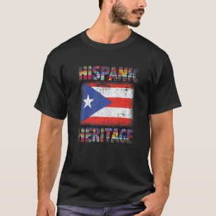 Camiseta Puerto Rico: Mes de la herencia hispana retro puer