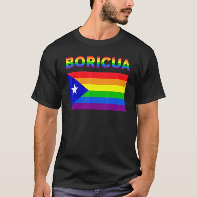 Camiseta Puerto Rico Orgullo Gay Boricua Lgbt Arcoiris (Anverso)