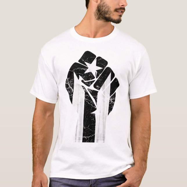 Camiseta Puerto Rico Resiste Bandera Negra (Anverso)
