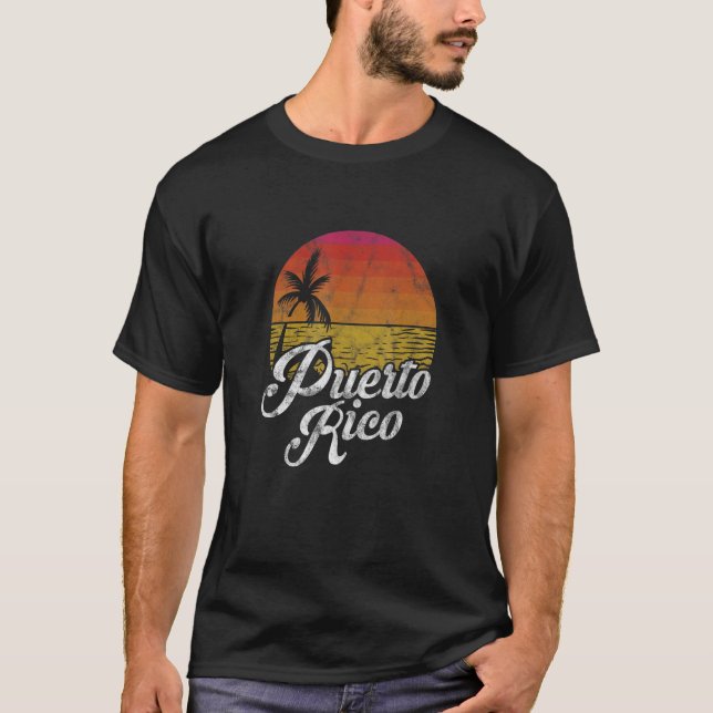 Camiseta Puerto Rico Sunset Island Beach Summer Vacation Di (Anverso)