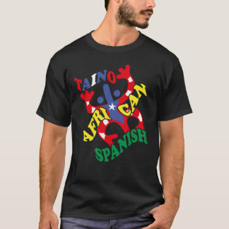 Camiseta Puerto Rico Taino-Africano Español Rota Puerto Ric