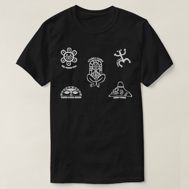 Camiseta Puerto Rico Tainos Coqui Cemi Atabey Taino Sun Moo (Diseño del anverso)