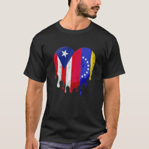 Camiseta Puerto Rico Venezuela Bandera Corazón Crece Patrio