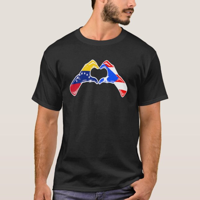 Camiseta Puerto Rico Venezuela Bandera Puerto Rico Venezola (Anverso)