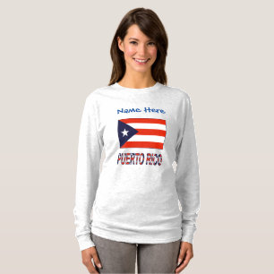 Camiseta Puerto Rico y Bandera de Puerto Rico Personalizada