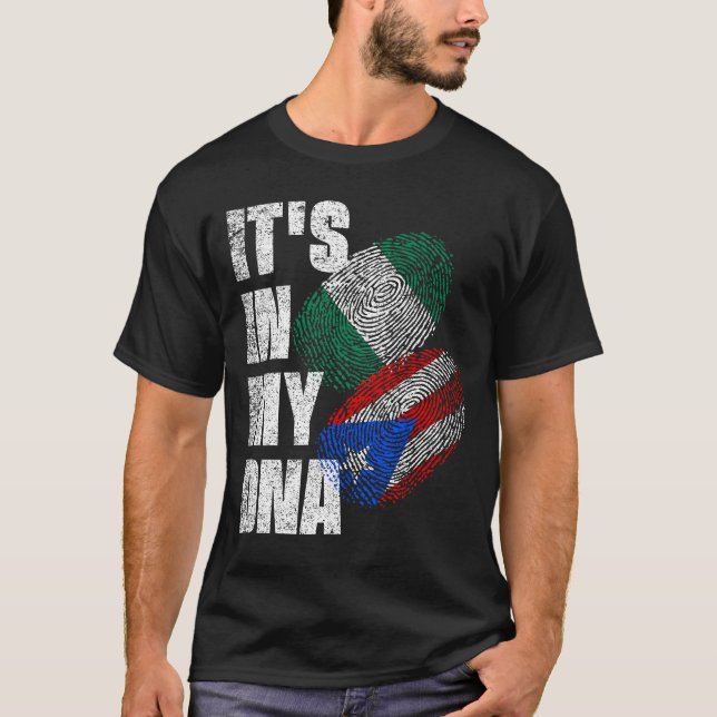 Camiseta Puerto Rico Y Nigeria Mezclan Bandera Del Patrimon (Anverso)