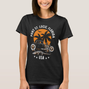Camiseta Puerto Santa Lucía Florida Sunset Hotrod Alligator