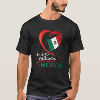 Camiseta Puerto Vallarta Jalisco Bandera del Corazón Mexica