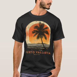 Camiseta Puerto Vallarta México Palm Trees Beach Souvenir V