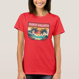 Camiseta Puerto Vallarta México Retro Emblem