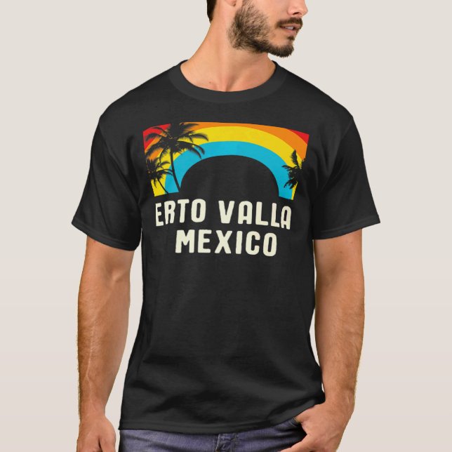Camiseta Puerto Vallarta Retro Rainbow Vacation Souvenir Me (Anverso)