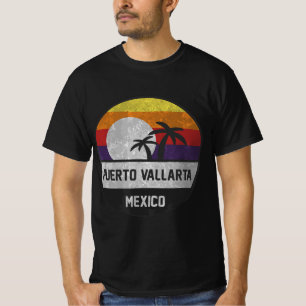 Camiseta Puerto Vallarta Retro Sunset Vintage