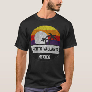 Camiseta Puerto Vallarta Retro Sunset Vintage