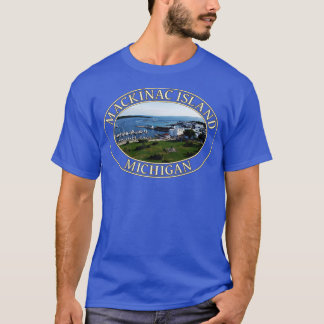 Camiseta Puerto y centro de la histórica isla Mackinac Mi