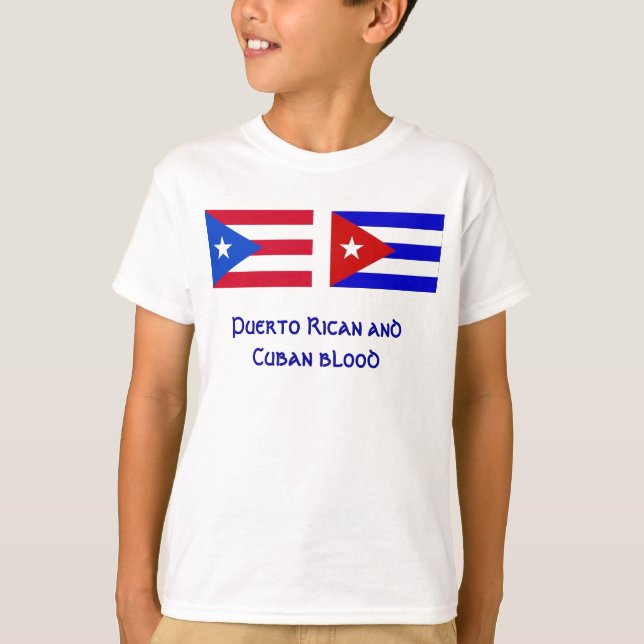 Camiseta PuertoRico_flag, Cuba_flag, puertorriqueño y Cu… (Anverso)