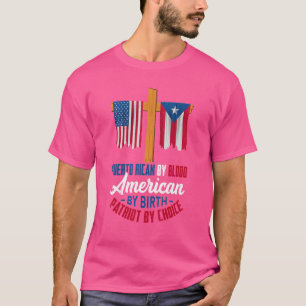 Camiseta Puertorriqueño De Blood American Por Birth Patriot